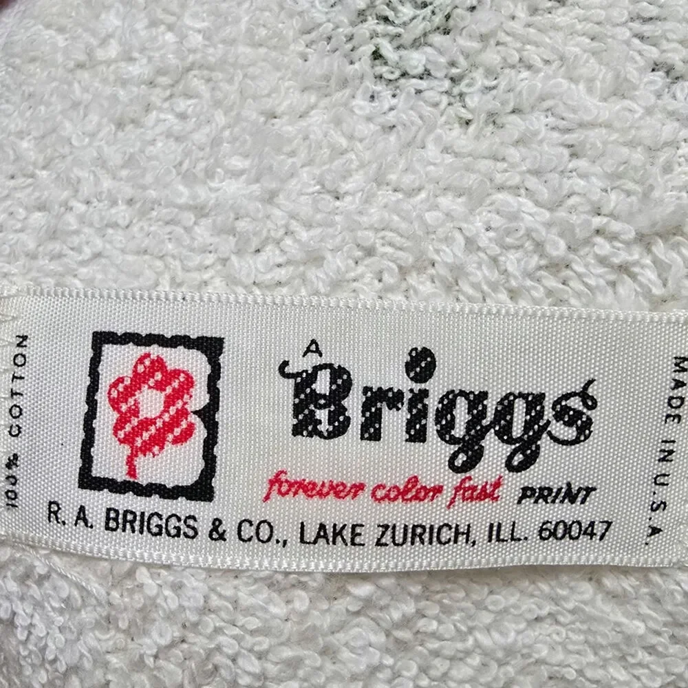 Vintage Briggs R.A. Forever Color Fast 100% Cotton 2bath 2 Hand towels 70's